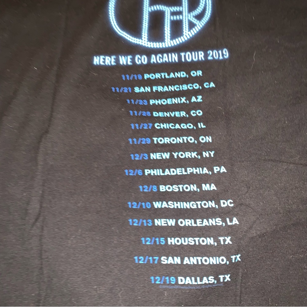 Cher 2019 'Here We Go Again' Tour Black T-Shirt Graphic Tee; Size Medium: Used - Picture 6 of 8